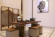 信陽固始崋壹新中式高檔樣板房家具、軟裝飾品工程項(xiàng)目案例展示！